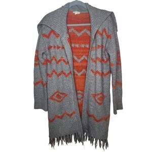 Hem & Thread Aztec-style open cardigan sweater size small/medium southwestern